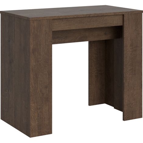 Consola diseño extensible 90 x 48 - 204 cm mesa comedor madera Basic Small Noix (1/4)