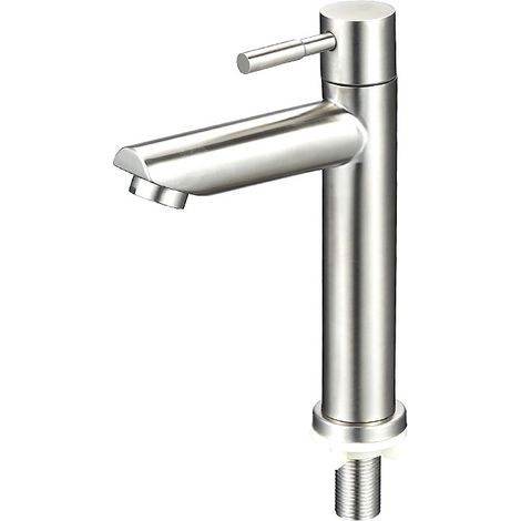 Grifo moderno para baño, grifo de lavabo para cuarto de baño, mezclador de lavabo con altura de boquilla de 150 mm, mezclador de lavabo cuadrado de palanca única, cromo brillante (1/3)