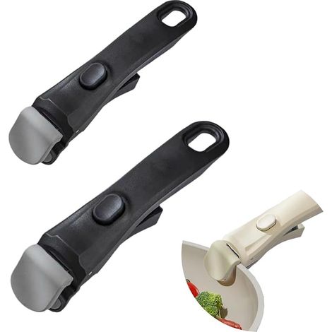 2 pièces Poignée amovible universelle pour poêles, poignée détachable pour poêles, gain de place, résistante, poignée amovible pour la cuisine, casserole durable, pince ergonomique pour ustensiles de (1/5)