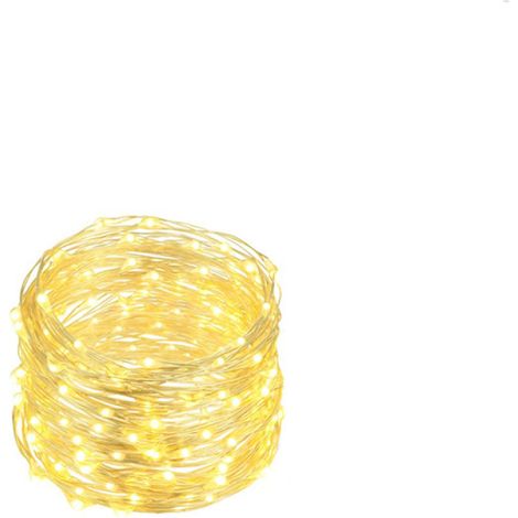 Guirlande Lumineuse LED - 20 M - 200 LED - Étanche IP65 - Alimentation USB - Lumière Chaude Jaune - Pour Jardin Terrasse Chambre Fête (1/5)