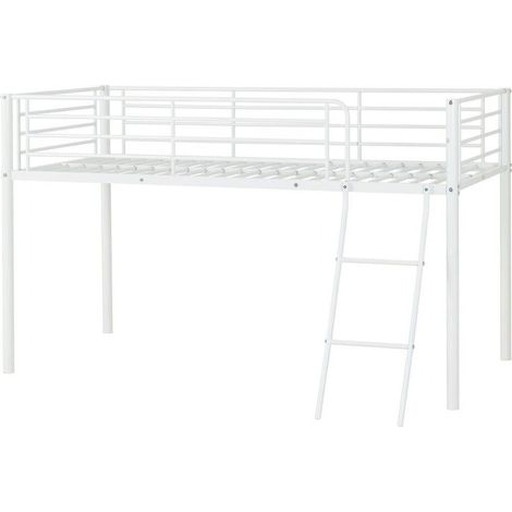 Kora Mid Sleeper Metal Bed Frame in White Finish fits 3ft Single Mattress