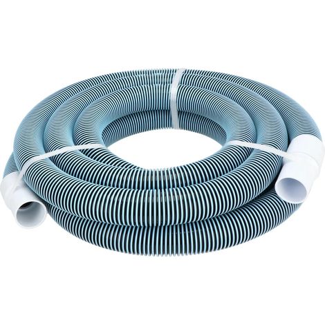 1 Tuyau de piscine 38 mm, Longueur 6 m, Tube spiralé noir, Pour aspirateur de fond