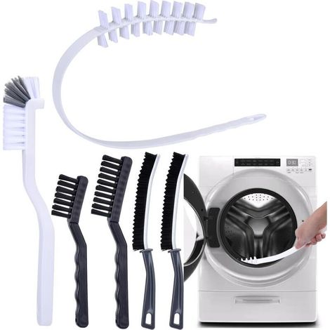 Brosses nettoyage machine à laver - 1 brosse fente tambour + 5 brosses joint caoutchouc - Élimine mousse et saleté - Hygiénique - Propriétaires de machines à laver