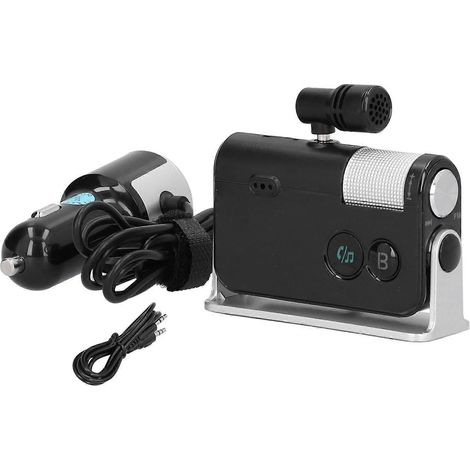 Chargeur de voiture Bluetooth QC3.0 PD18W avec interface USB Type-C, microphone et multifonctions (1/4)