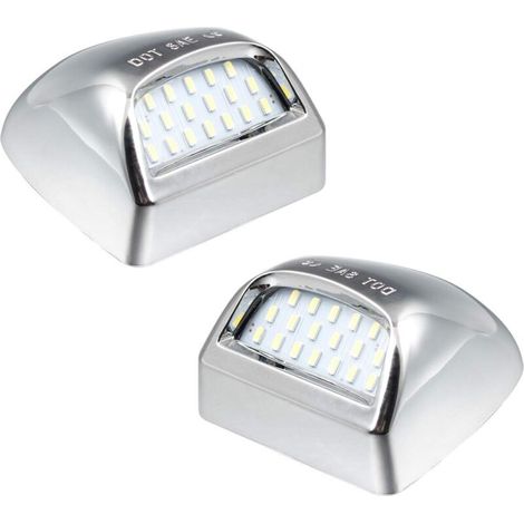 Luce targa a LED cromata compatibile con Silverado Suburban GMC Sierra 1500 2500 3500 HD Tahoe Yukon Cadillac, bianco-crezuo 6500K-Crezuo