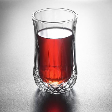 Verres à whisky, tasses isolées à double paroi soufflées à la main, verrerie de bar, 250 ml pour whisky, expresso, thé, latte, lot de 2, transparent (1/2)