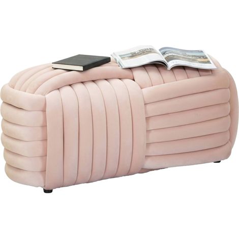 Dmora - Panca Calcea, Panchina multiuso, Seduta per ospiti, Cassapanca multifunzione, 90x45 h45 cm, Rosa