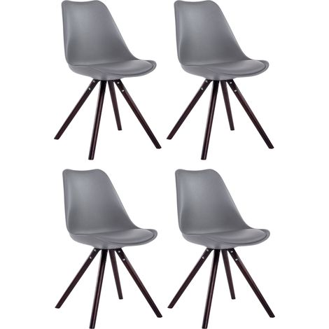 4er Set Stühle Toulouse Kunstleder Rund grau cappuccino (1/2)