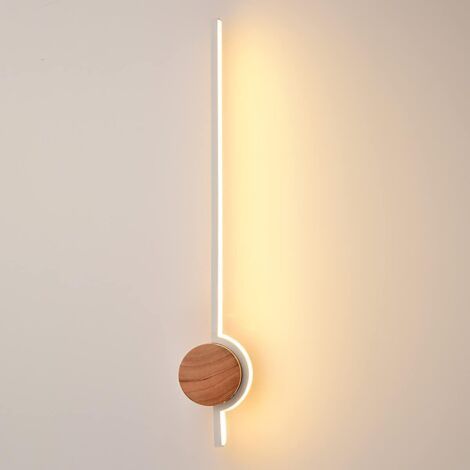 Applique Murale LED Interieur Bois Lampe Murale Moderne Blanc Chaud 12W Lampe De Nuit pour Chambre Salon Couloir Escalier Appliques Luminaire (61cm) (1/5)