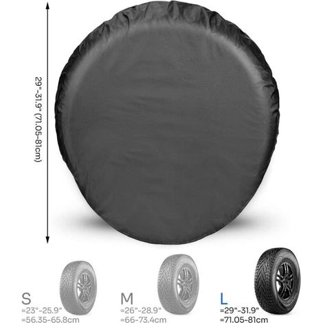 Lot de 4 housses de pneu – Protection de roue de pneu robuste pour camion, SUV, remorque, camping-car, camping-car – Convient universellement aux diamètres de pneu de 66 à 72 cm (1/3)