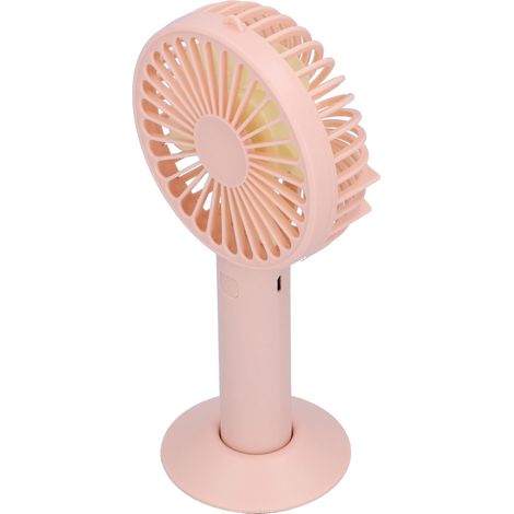 Ventilateur portable rechargeable, idéal pour le bureau et les voyages, ventilateur USB de bureau/sur pied, rose. (1/5)