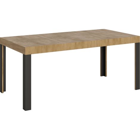 Tavolo allungabile 90x180/284 cm Linea Quercia Natura telaio Antracite (1/5)