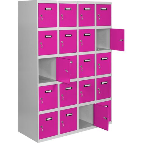 Simonrack Simonlocker mobile di stoccaggio grigia rosa