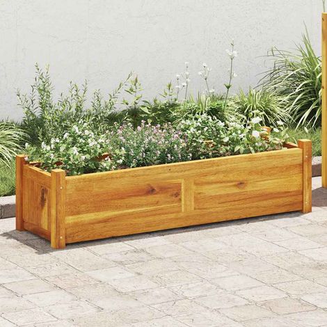 Lit surélevé de jardin-Jardinière surélevée-Bac de jardin surélevé Bois d'acacia 100x30x25 cm (1/5)