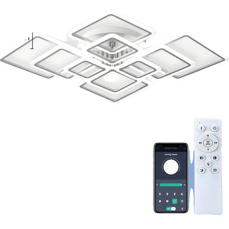 Deckenleuchte, Helligkeit einstellbar, modernes Design, 10 Leuchtenköpfe, App mit RC-Dimmung (1/2)