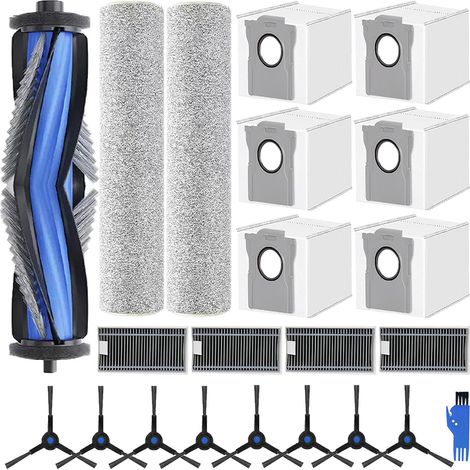 22-teiliges Zubehörset für Ecovacs Deebot X8 Pro Omni/X8 Omni Saugroboter, 1 Hauptbürste, 2 Wischmops, 4 Filter, 6 Staubbeutel, 8 Seitenbürsten (1/5)