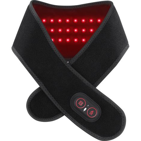 Massaggiatore per il collo con luce rossa - fascia riscaldante per il collo - riscaldamento elettrico per massaggio cervicale - allevia il dolore al collo - casa - ufficio (1/3)