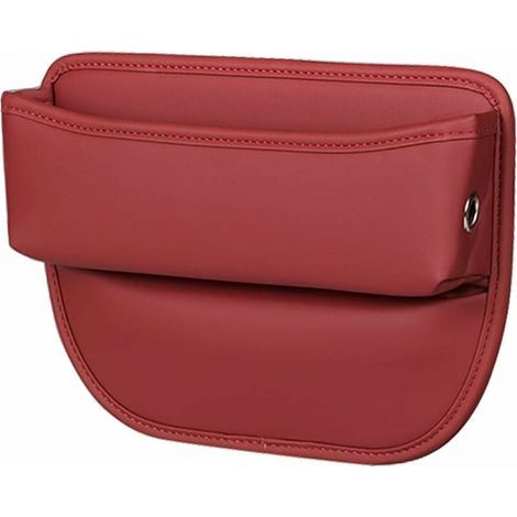 (Red) Car Organizer, Car Seat Gap Storage, PU Leather Front Seat Console Pocket, for Mobile Phones, Keys, Cards, Glasses, Wallets (1/5)