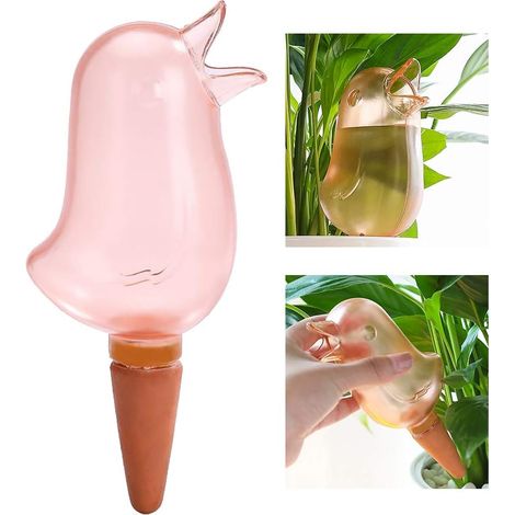 1 Pc Arrosoir Arrosage Automatique Mignonne Transparent Forme D'Oiseau Bulbes D'Arrosage Plantes Arrosoir Automatique Arrosage Automatique Dispositif D'éGouttage DéCoration Pot De Fleur(Rose) GROOFOO (1/5)