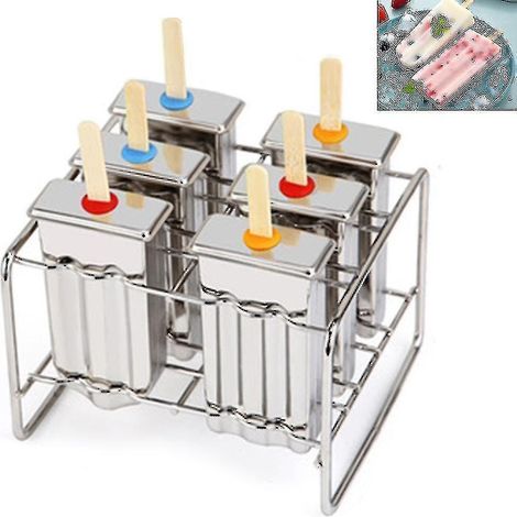 Moule à glace/à glaçons à 6 compartiments en acier inoxydable (1/2)