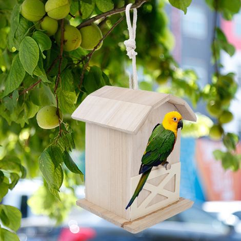 Mini nichoir en bois d'extérieur, accessoire de décoration pour jardin et terrasse. (1/5)
