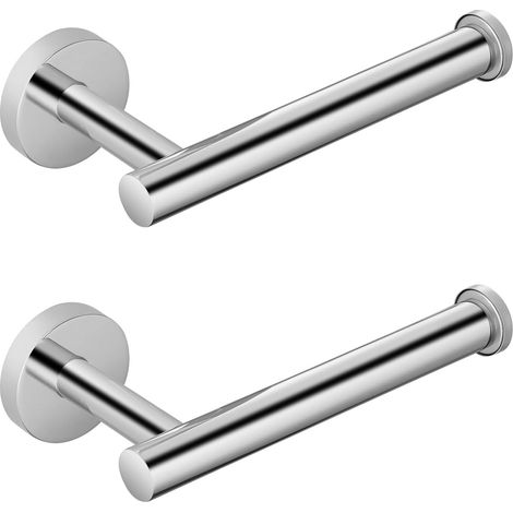 Lot de 2 Porte-Papier toilette mural à vis pour salle de Bain, cuisine, Toilettes, design moderne, acier inoxydable, chromé (1/5)