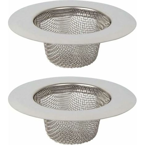 2-Piece Sink Strainer, Stainless Steel Sink Strainer, Stainless Steel Drain Filter, Sink Strainer, for Kitchen Sink, Bathroom, Wash Basin, Bathtubs (1/5)