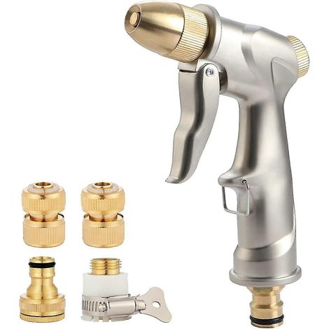 High Pressure Garden Watering Gun with 4 Brass Connectors for Plant Care (1/5)