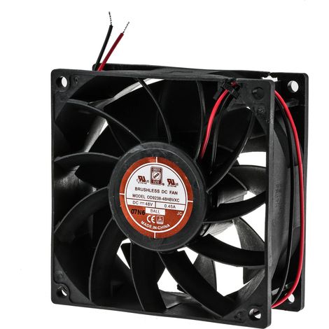 Ventilateur axial RS PRO 48 V dc, 229.4m³/h, 92 x 92 x 38mm, 17W ( Prix pour 1 ) (1/3)