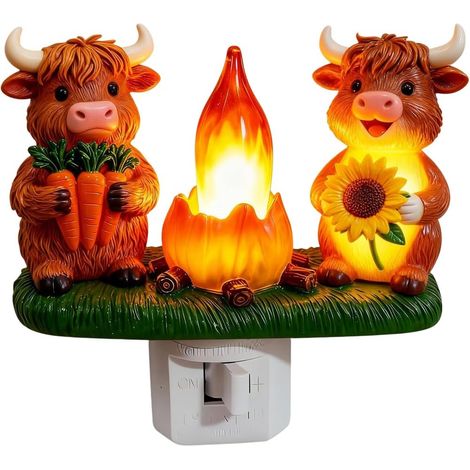 Veilleuse mignonne en forme de lapin de Pâques, lampe de chevet en forme de lapin pour décoration de chambre d'enfant, lumière de bureau en résine, rose, 10 x 9,5 x 8 cm (vache) (1/5)