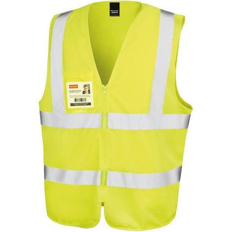 Gilet haute visibilité Result zippé Jaune Fluo XXL - XXXL