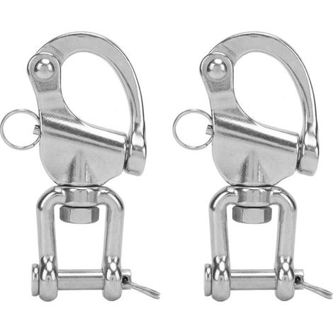 Manille pivotante à œil en acier inoxydable 316, 2 pièces, chape de 5 pouces à dégagement rapide, matériel de bateau à voile. (1/4)
