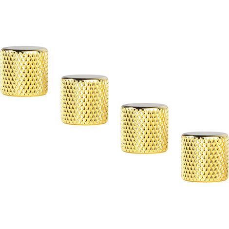 4-teiliges Set mit Potentiometerknöpfen für E-Gitarren, Metallkappen, Lautstärke- und Klangregelung für Bässe, Gold (1/5)
