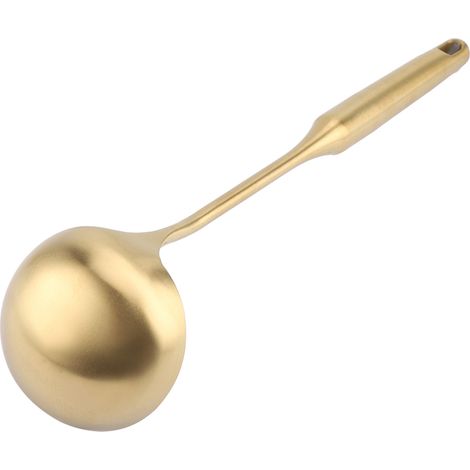 Louche en acier inoxydable, grande louche à soupe, spatule de cuisine, ustensile de cuisine doré n° 04 (1/5)