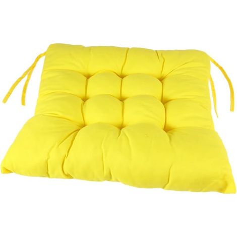 Coussin d'assise 40x40 cm, adapté aux coussins de siège de canapé et de chaise de jardin intérieur et extérieur (jaune) (1/5)