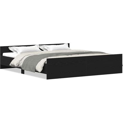 Maison Exclusive - Struttura letto senza materasso in rovere nero 180x200 cm in legno composito (1/5)