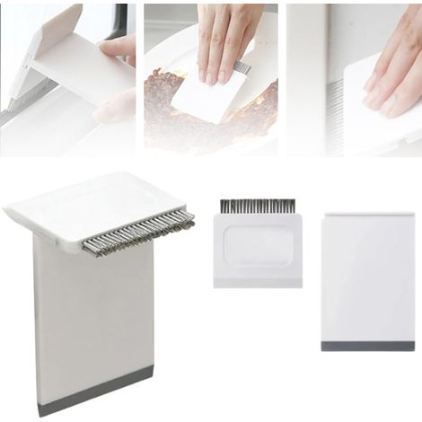 Brosse de nettoyage 2 en 1 avec embout de nettoyage - Mini balai multifonctionnel en silicone - Outil de nettoyage multi-surfaces - Évier, plan de travail, verre, miroir, petite cuisine - Nettoyage co (1/5)
