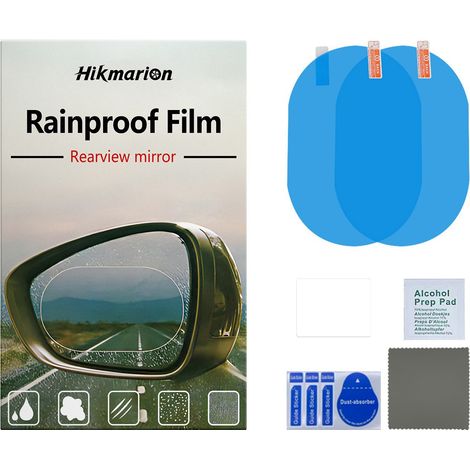 Regenschutzfolie für den Auto-Rückspiegel reduziert Wasseransammlungen auf der Spiegeloberfläche und sorgt so für klare Sicht bei Regenwetter – Regenschutzfolie: 2 Stück, Wattepad, Lappen, Klebepapier (1/5)