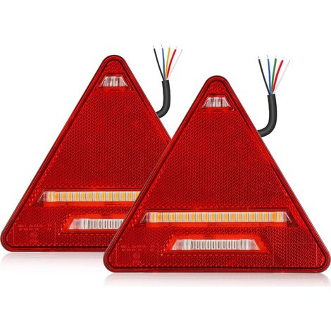 2PCS Feux Arrière de Remorque Led 12V-24V 6 Fonctions Feu Camion Éclairage Caravane Etanche (1/5)
