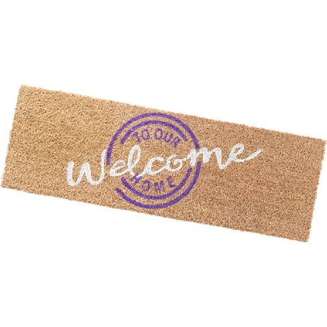 Zerbino Cocco Naturale Antiscivolo 25x75 cm Tappeto Casa Porta Ingresso Entrata Esterno - A
