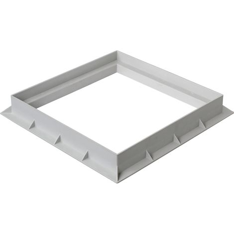 Cadre en PVC pour grille et tampon - 300 x 300 mm - Gris - First Plast