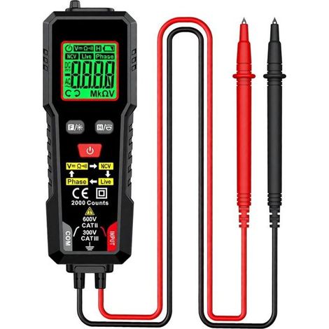 Multimètre numérique HABOTEST HT93, testeur tension 2000 points, sélection auto gamme, mesure précise AC/DC et résistance, fonction NCV (1/5)