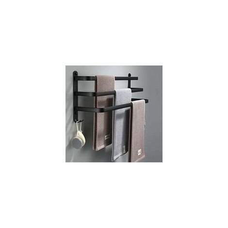 Porte Serviettes Mural en Aluminium, 3 étages Porte Serviette Salle de Bain étagère Serviette avec Crochets, Étanche pour Salle de Bain, Cuisine, Salle de Bain (1/5)