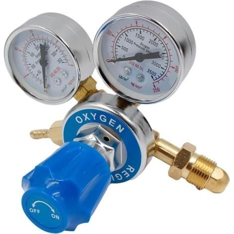 Détendeur de pression en laiton de taille moyenne Détendeur de pression d'oxygène en laiton filetage G5/8 0-2.5/0-25(MPa) (1/4)