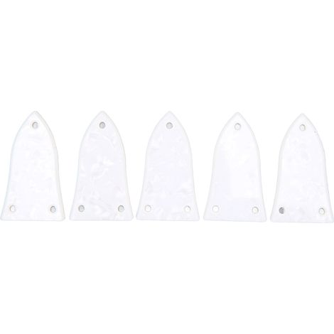 Lot de 5 capots de truss rod blancs pour guitare et basse, 3 trous, en plastique, kit de réglage de manche (1/5)