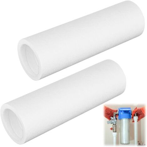 Lot de 2 filtres de rechange 50 µm pour filtre à eau Grünbeck FS 1", sans cloche de protection, filtre à eau domestique, compatible avec les filtres fins Grünbeck Geno FS 1", coton PP (1/5)