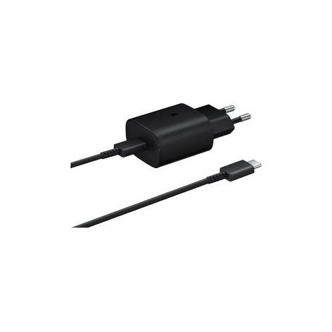 Chargeur secteur 25W Ultra Rapide d'origine Samsung EP-TA800XB noir avec câble USB-C à USB-C 1m