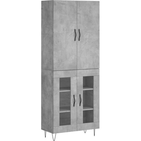 Buffet credenza cassettiera armadio mobile contenitore organizer cucina soggiorno salotto alto 69,5 x 34 x 180 cm legno ingegnerizzato grigio 020034532