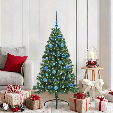 vidaXL Künstlicher vorbeleuchteter Weihnachtsbaum Grün 150 cm PVC (1/5)