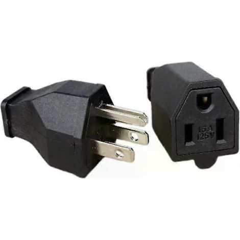 US-amerikanischer 3-poliger Industrie-Wechselstromstecker, wiederverwendbar, mit Kabeladapter und Verlängerungskabel, 15 A (1/4)